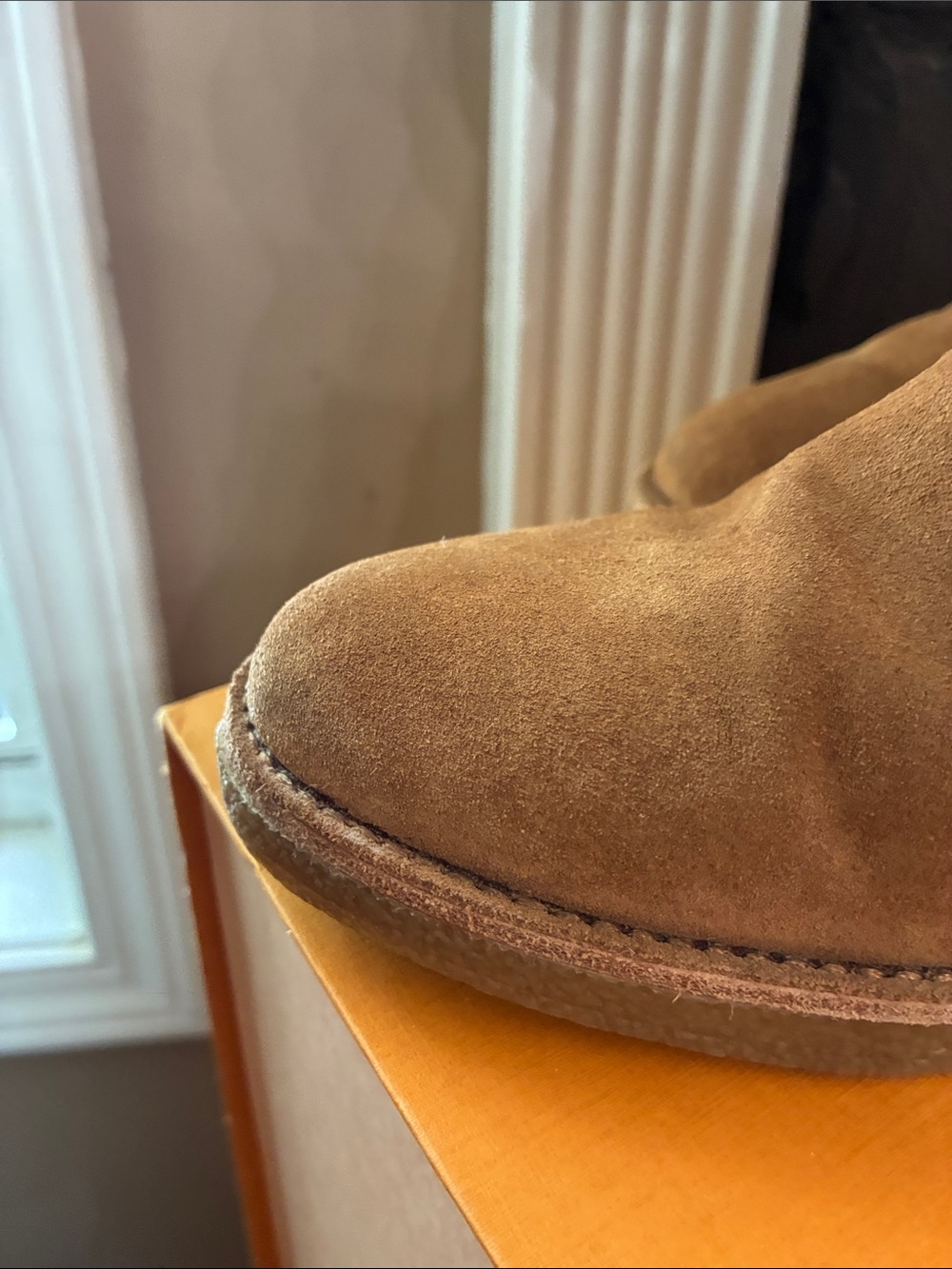 UGG Tall Suede Shearling-Lined Boots in Chestnut - Picture 7 of 12